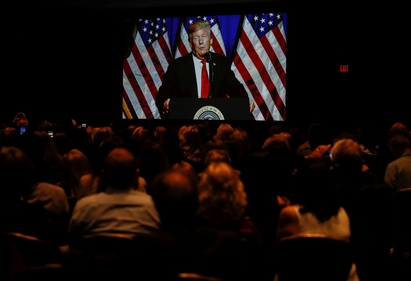 © Reuters. FILE PHOTO - U.S. President Trump speaks at the National Association of Realtors' Legislative Meetings & Trade Expo in Washington