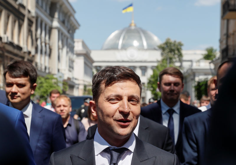 © Reuters. Presidente da Ucrânia, Volodymyr Zelenskiy, em Kiev