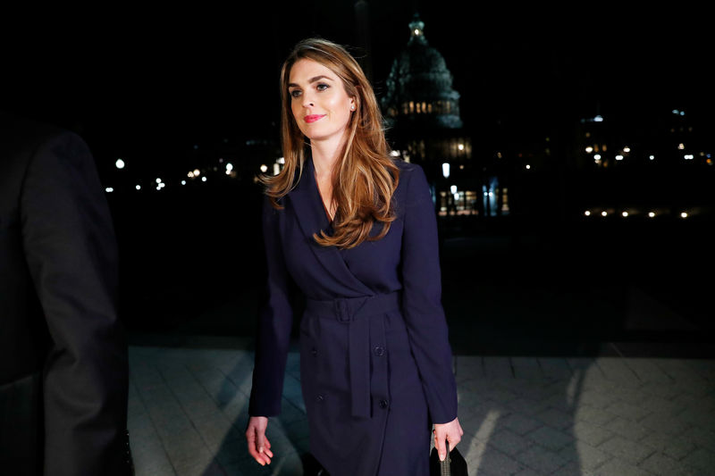 © Reuters. White House Communications Director Hope Hicks leaves the U.S. Capitol in Washington