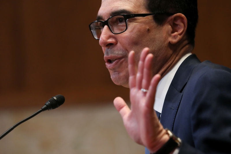 © Reuters. U.S. Treasury Secretary Mnuchin testifies before a Senate Appropriations subcommittee on Capitol Hill in Washington