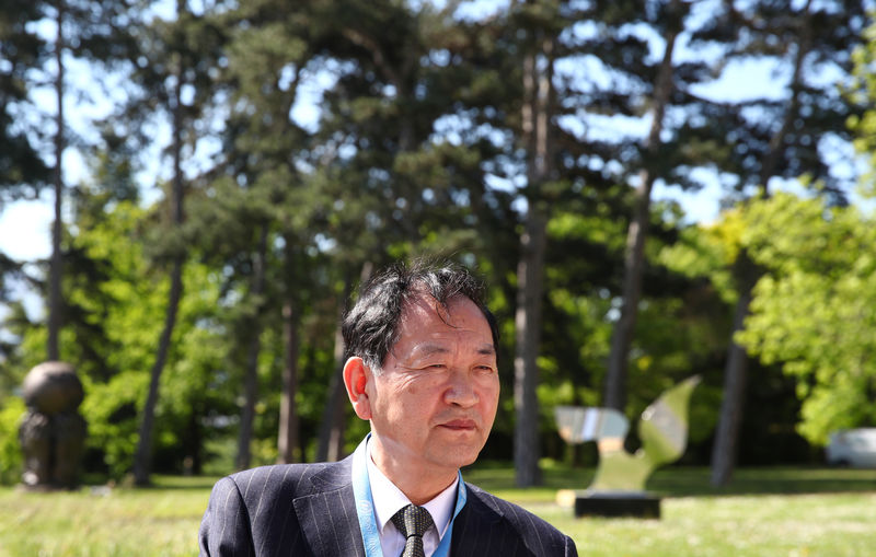 © Reuters. North Korea's ambassador to the United Nations Han attends an interview with Reuters at the United Nations in Geneva