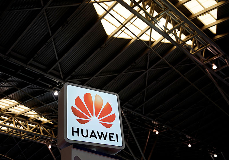 © Reuters. A Huawei company logo is seen at the security exhibition in Shanghai