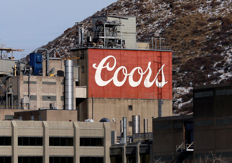 © Reuters. FILE PHOTO: The sign on the Coors brewery is seen in Golden