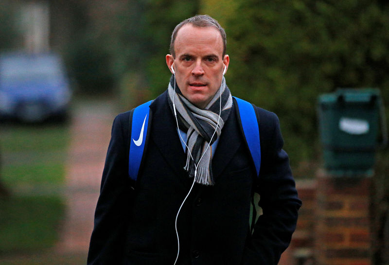 © Reuters. Dominic Raab, former Secretary of State for Exiting the European Union, leaves his home after it was announced that the Conservative Party will hold a vote of no confidence in the prime minister, London