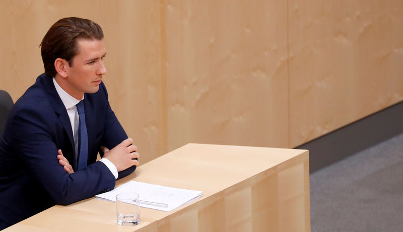 © Reuters. El Canciller austriaco Sebastian Kurz asiste a una sesión del Parlamento en Viena