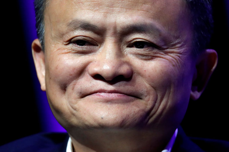© Reuters. Alibaba Chairman Jack Ma speaks at VivaTech fair in Paris