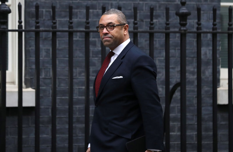 © Reuters. FILE PHOTO:  James Cleverly arrives at 10 Downing Street, London