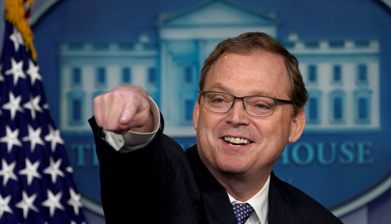 © Reuters. FILE PHOTO: Trump adviser Hassett speaks at a news briefing at the White House in Washington