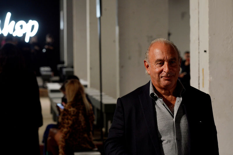© Reuters. FILE PHOTO: Sir Philip Green attends the TopShop Spring/Summer 2018 show at London Fashion Week