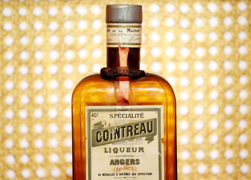 © Reuters. FILE PHOTO: A bottle of Cointreau is displayed at the Carre Cointreau in the Cointreau distillery in Saint-Barthelemy-d'Anjou