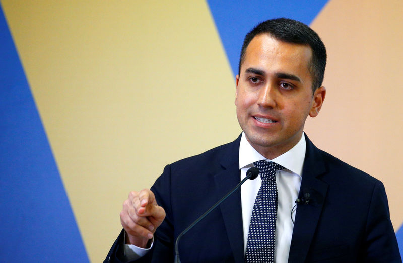 © Reuters. FILE PHOTO: 5 Star leader and Deputy PM Di Maio presents EU election program