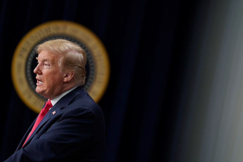 © Reuters. FILE PHOTO - U.S. President Trump addresses 'Face-to-Face With Our Future' event at the White House in Washington