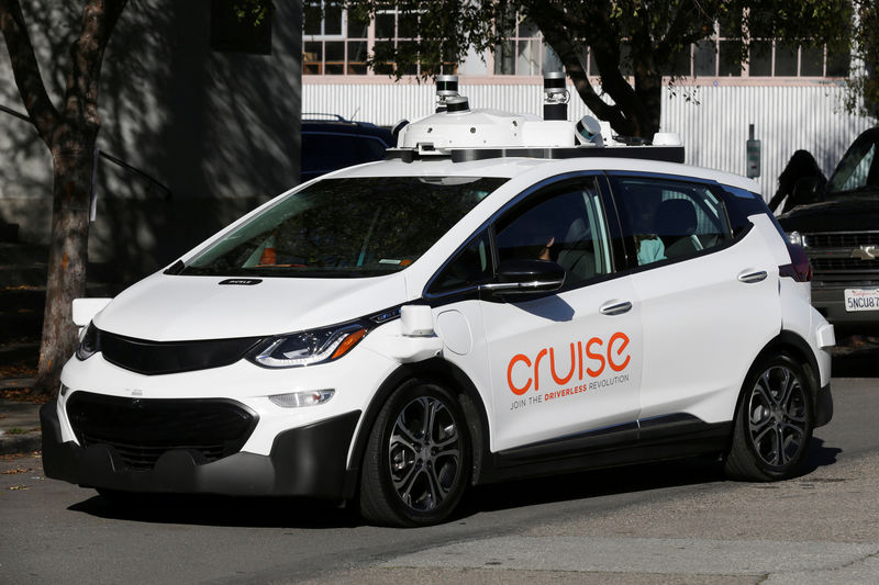 © Reuters. A self-driving GM Bolt EV is seen during a media event where Cruise, GM's autonomous car unit, showed off its self-driving cars in San Francisco