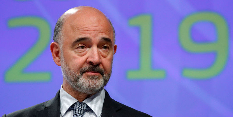 © Reuters. EU Commissioner Moscovici holds a news conference in Brussels