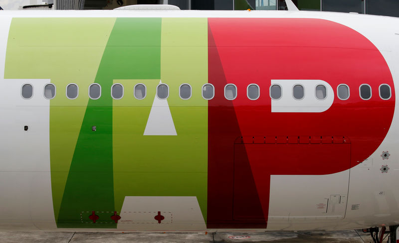 © Reuters. The first A330neo commercial passenger aircraft for TAP Air Portugal airline is seen at the Airbus delivery center in Colomiers near Toulouse