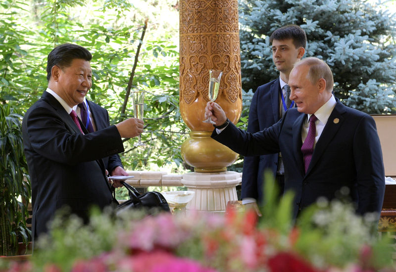 © Reuters. "آيس كريم" هدية من بوتين لرئيس الصين في عيد ميلاده السادس والستين