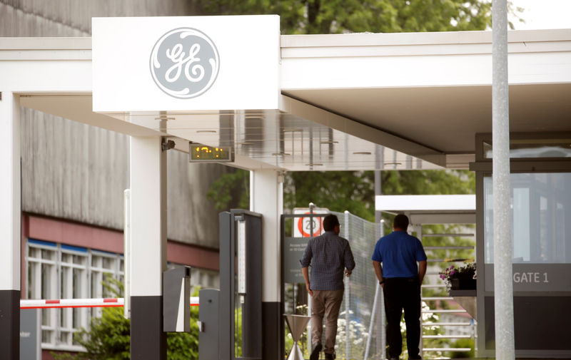 © Reuters. Logo of General Electric is seen in Birr