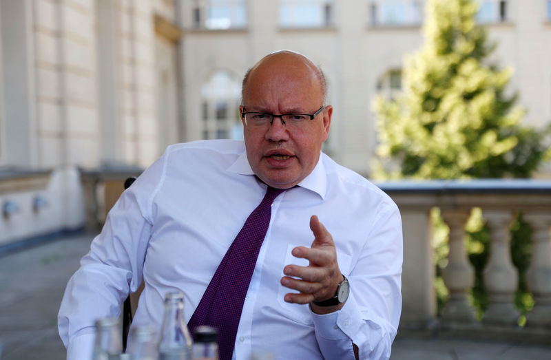 © Reuters. German Economy Minister Peter Altmaier is pictured during an interview with Reuters in his ministry building in Berlin