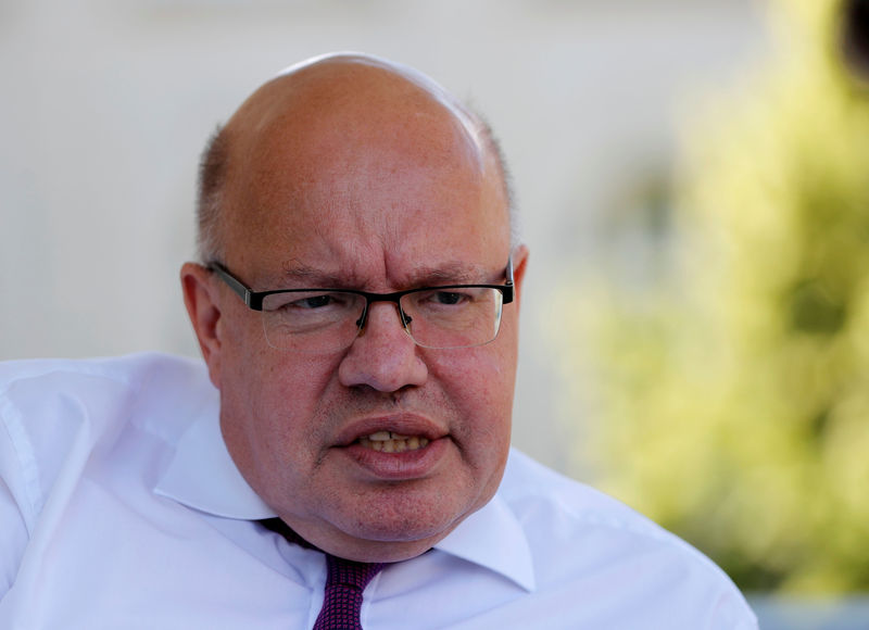 © Reuters. German Economy Minister Peter Altmaier is pictured during an interview with Reuters in his ministry building in Berlin