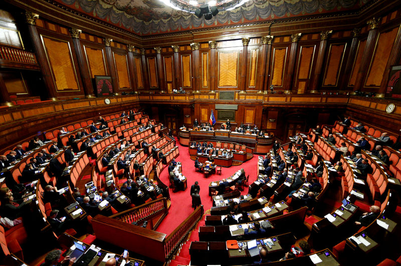 © Reuters. FILE PHOTO: A general view shows the upper house of the Italian parliament, in Rome