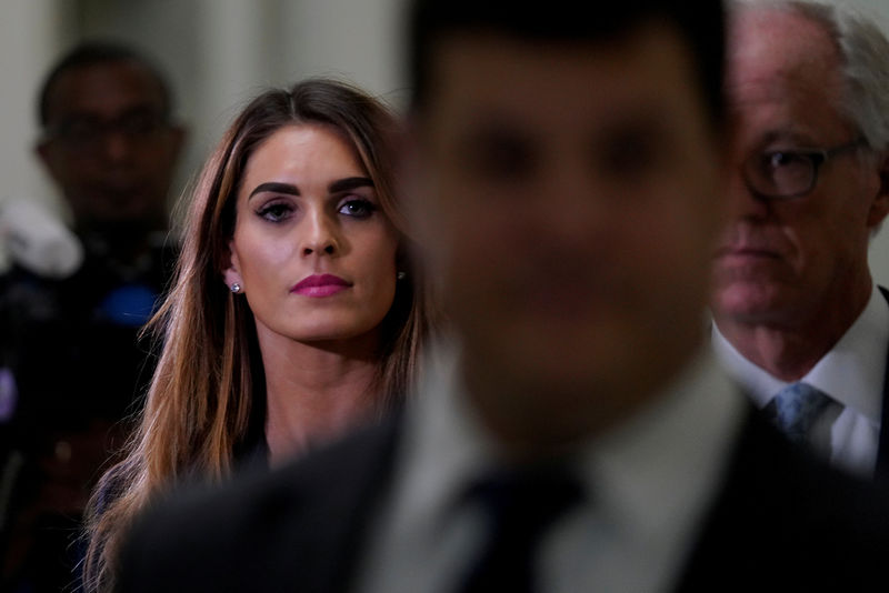 © Reuters. Former White House Communications Director Hope Hicks arrives for a closed door interview before the House Judiciary Committee on Capitol Hill