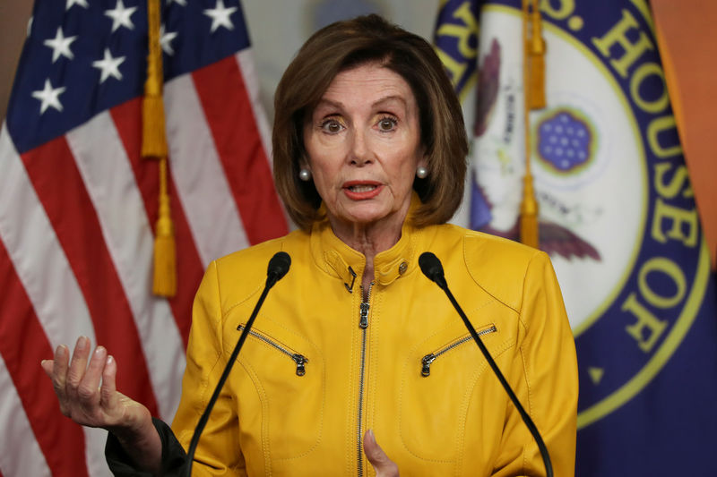 © Reuters. House Speaker Nancy Pelosi holds weekly news conference with Capitol Hill reporters in Washington