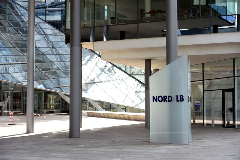 © Reuters. Logo of German bank Nord LB (Norddeutsche Landesbank) is pictured in Hanover,