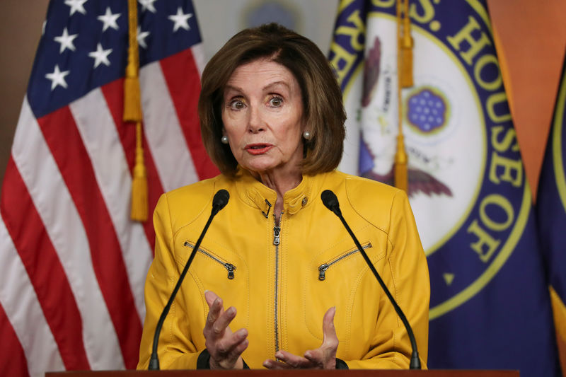 © Reuters. House Speaker Nancy Pelosi holds weekly news conference with Capitol Hill reporters in Washington