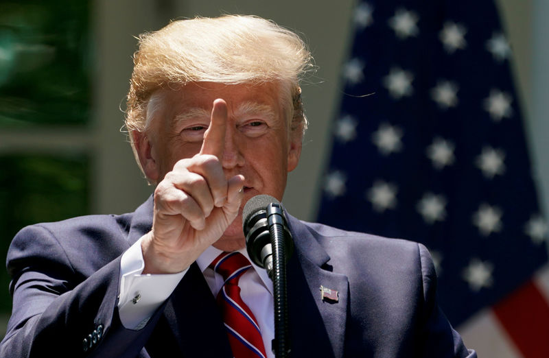 © Reuters. Foto de archivo del presidente de EEUU, Donald Trump, en una rueda de prensa en la Casa Blanca