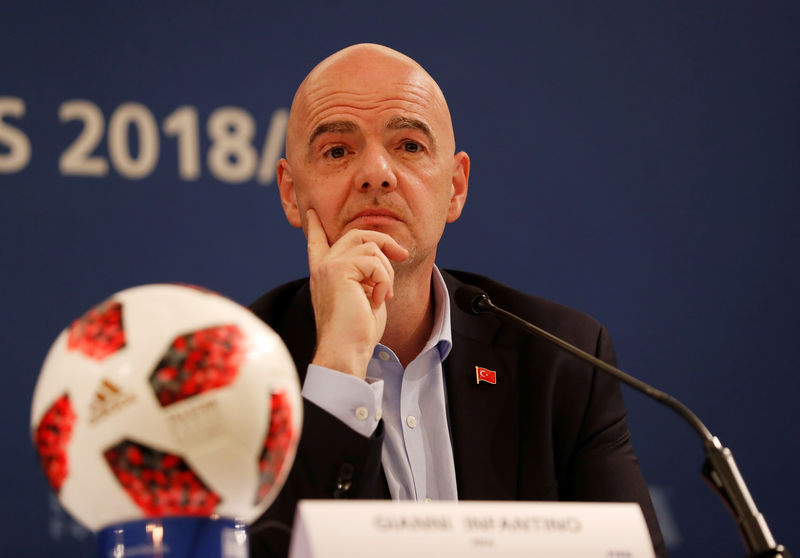 © Reuters. FIFA President Gianni Infantino Media Briefing