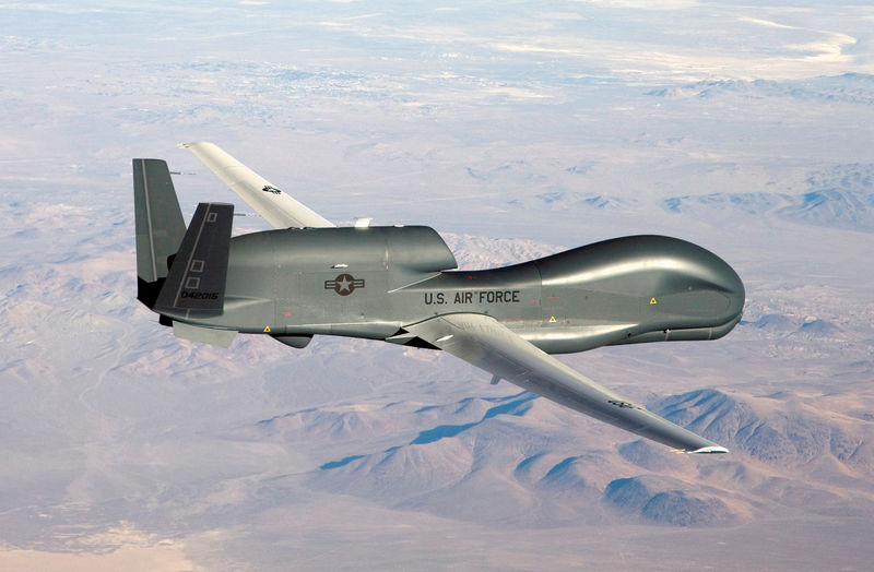 © Reuters. FILE PHOTO: An undated U.S. Air Force handout photo of a RQ-4 Global Hawk unmanned aircraft
