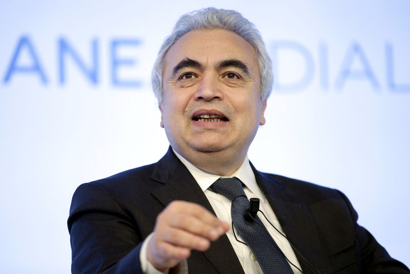 © Reuters. FILE PHOTO: International Energy Agency Executive Director Birol speaks during the "Rome 2015 MED, Mediterranean dialogues" forum in Rome