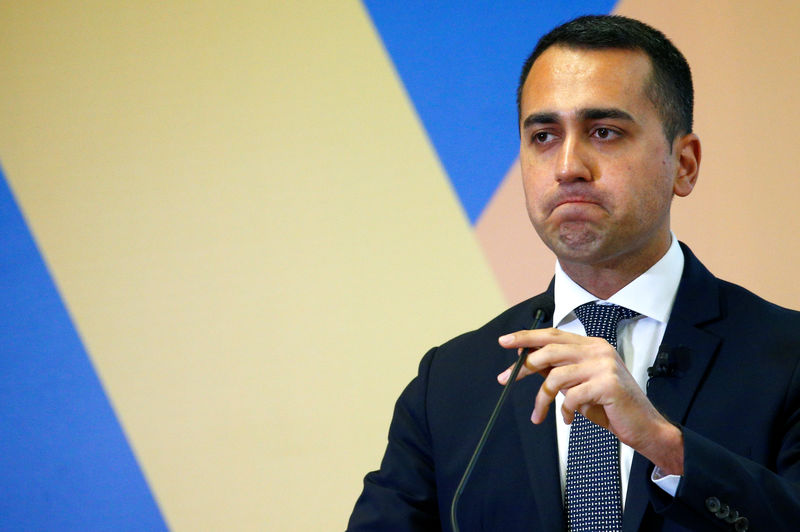 © Reuters. FILE PHOTO: 5 Star leader and Deputy PM Di Maio presents EU election program