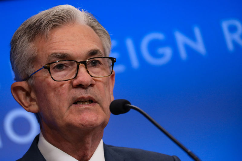 © Reuters. El presidente de la Reserva Federal, Jerome Powell, habla en el Consejo de Relaciones Exteriores en Nueva York, Estados Unidos, 25 de junio de 2019