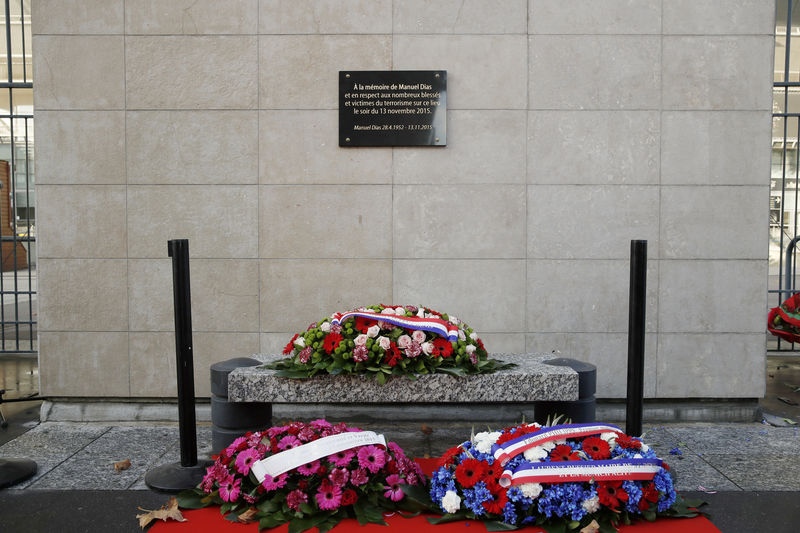 © Reuters. The third anniversary of the Paris attacks of November 2015, in Saint-Denis