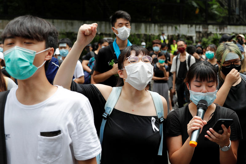 © Reuters. Extradition bill protest outside Department of Justice in Hong Kong