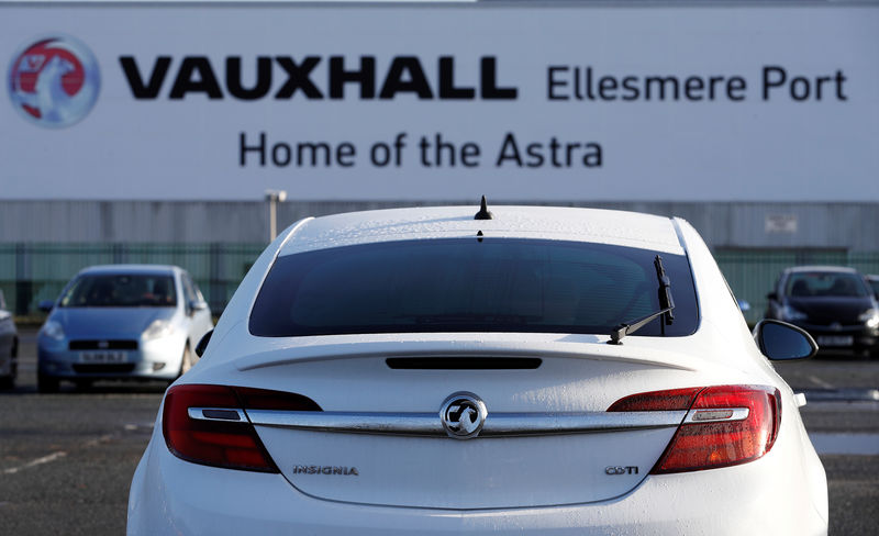 © Reuters. A Vauxhall car is parked outside Vauxhall's plant in Ellesmere Port