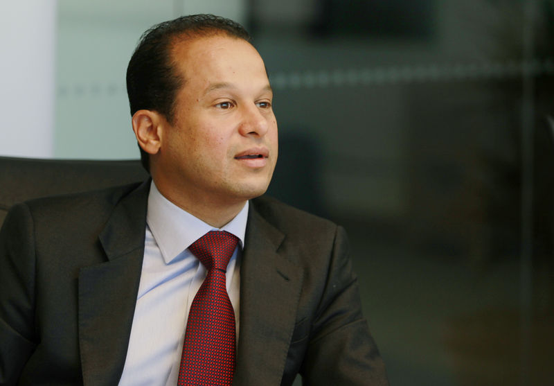 © Reuters. FILE PHOTO: Abraaj Capital CEO Mustafa Abdel Wadood speaks during an interview at the Reuters Middle East Investment Summit in Dubai