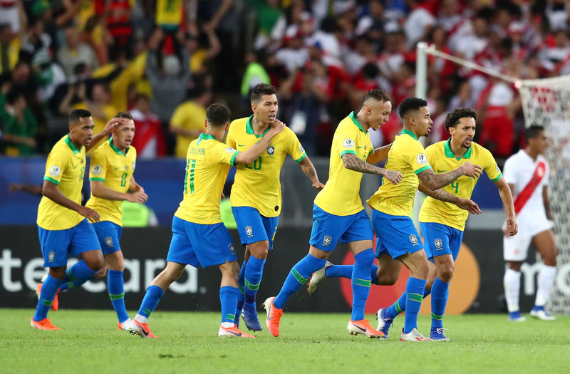 © Reuters. البرازيل تفوز 3-1 على بيرو وتحرز لقب كوبا أمريكا