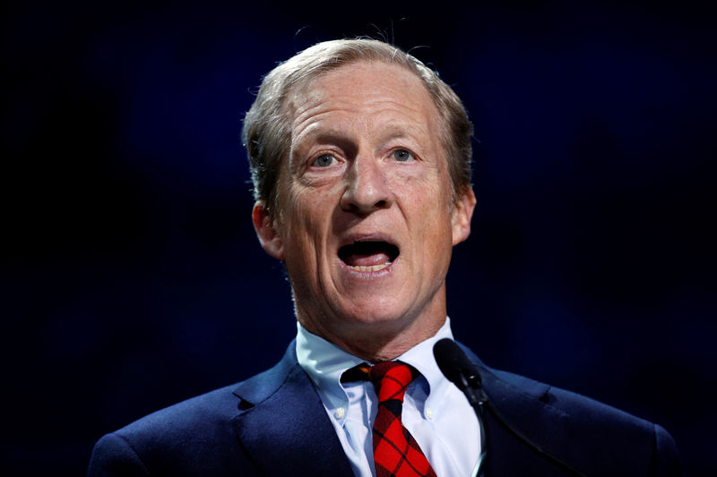 © Reuters. Tom Steyer, founder of NextGen Climate, speaks during the California Democratic Convention in San Francisco, California