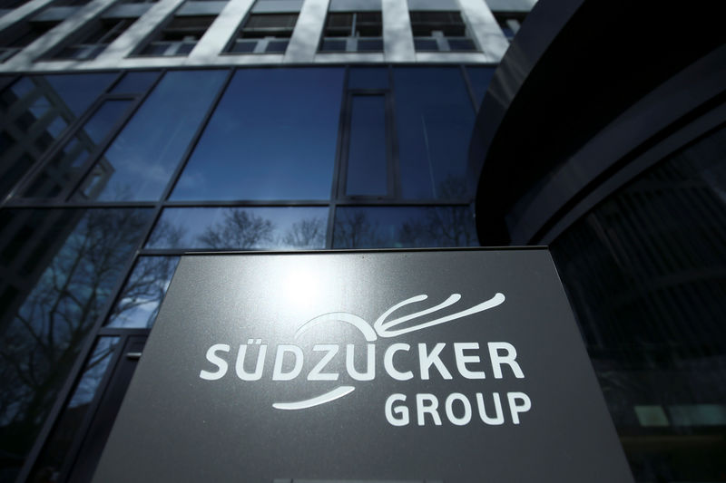 © Reuters. A company logo of Suedzucker Group is pictured at the headquarters in Mannheim