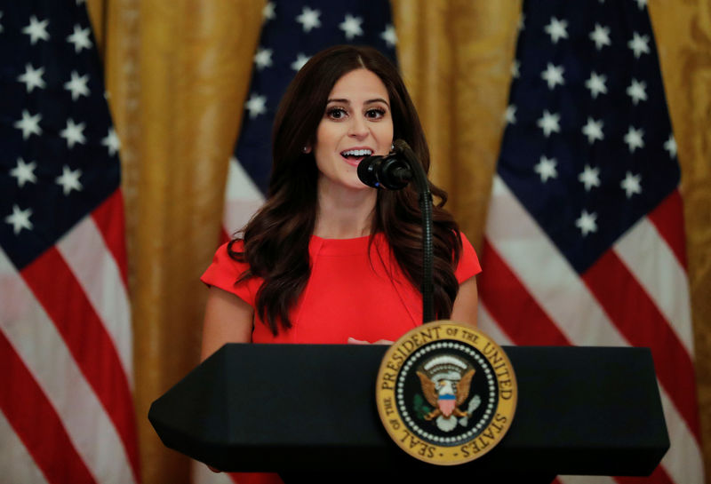 © Reuters. Anti-abortion activist Lila Rose speaks at U.S. President Trump's social media forum at the White House in Washington