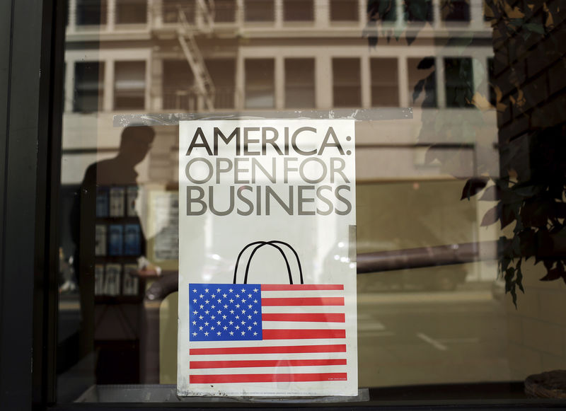 © Reuters. FILE PHOTO: A sign is shown in the window of a retail store in San Francisco