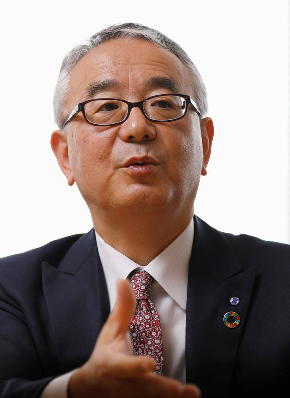 © Reuters. Isao Teshirogi, President and CEO at Shionogi & Co Ltd, speaks during an interview with Reuters in Tokyo