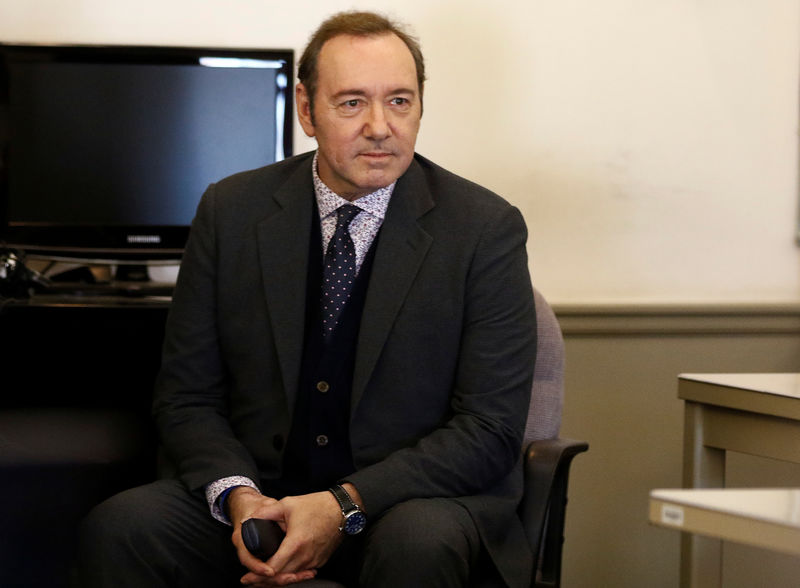 © Reuters. Actor Kevin Spacey is arraigned on a sexual assault charge at Nantucket District Court in Nantucket
