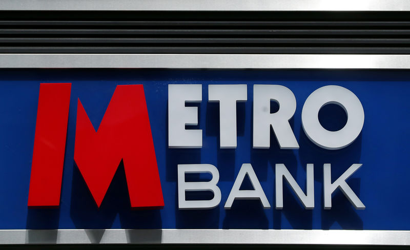 © Reuters. Signage is seen outside of a Metro Bank in London