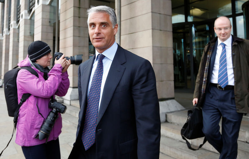 © Reuters. FILE PHOTO: Then UBS CEO Andrea Orcel leaves a UK parliamentary inquiry into Libor interest rates in London