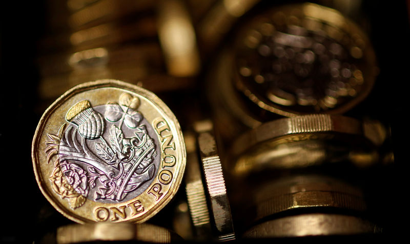 © Reuters. FILE PHOTO: Pound coins are seen in this photo illustration taken in Manchester, Britain