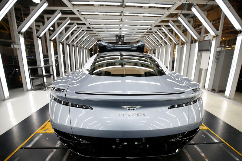 © Reuters. FILE PHOTO: Aston Martin car is seen at the production line at the company's world headquarters in Gaydon