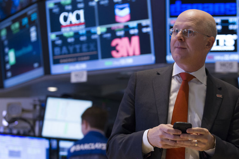 © Reuters. Carroll, CEO of Brixmor Property Group awaits the company's IPO on the floor of the New York Stock Exchange